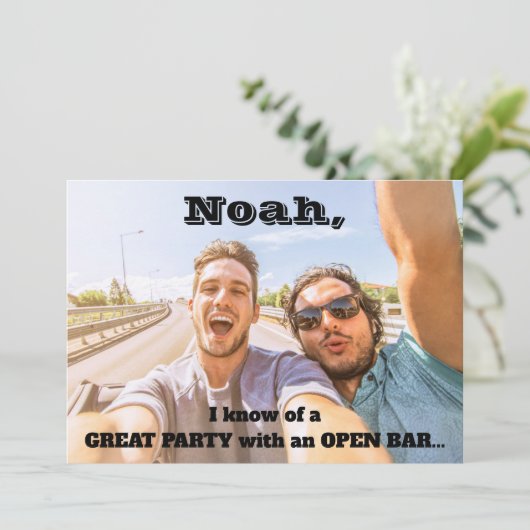 Alle tekstGroomsmen / Beste voorstel Foto Fungeren Kaart (Staand voorkant)