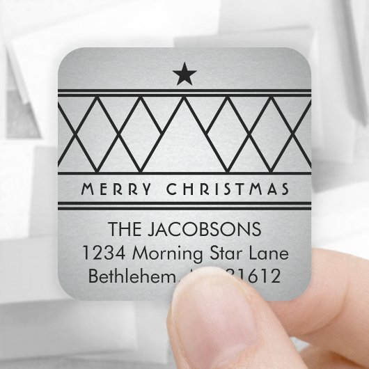 Alle tekstkerstfeestjes Folie retourneren adreslab Vierkante Sticker