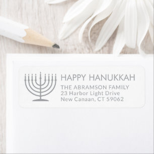 Alle tekstMenorah White Hanukkah Return-adressen Etiket