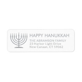 Alle tekstMenorah White Hanukkah Return-adressen Etiket