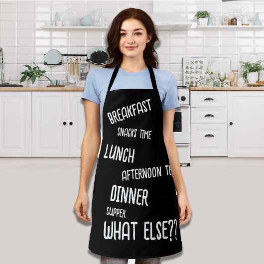 Alle tijden maaltijden Ontbijt lunch Diner Zwart Schort