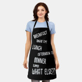 Alle tijden maaltijden Ontbijt lunch Diner Zwart Schort (Gedragen)