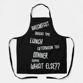 Alle tijden maaltijden Ontbijt lunch Diner Zwart Schort (Voorkant)