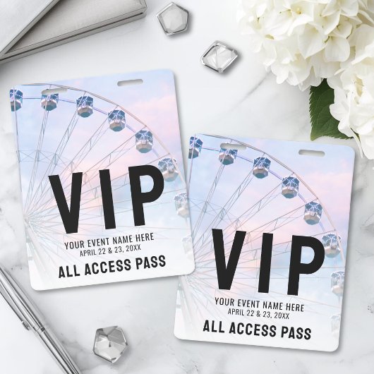 Alle Toegang Evenement VIP Badge