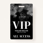 Alle toegang tot uw Logo zwart wit VIP Badge (Achterkant)