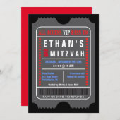 ALLE TOEGANG VIP PASS Bar Mitzvah Uitnodiging (Voorkant / Achterkant)