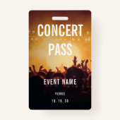 Alle toegangsnamen Aangepast concert foto Badge (Voorkant)