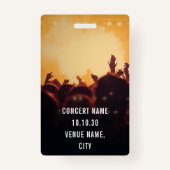 Alle toegangsnamen Aangepast concert foto Badge (Achterkant)