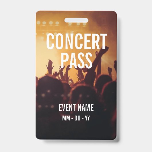 Alle toegangsnamen Aangepast concert foto Badge (Front)