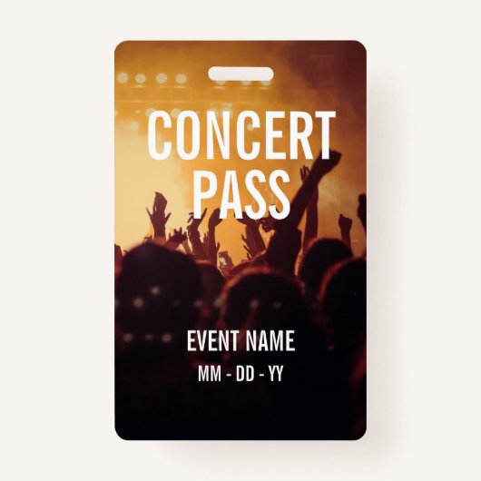 Alle toegangsnamen Aangepast concert foto Badge (Voorkant)