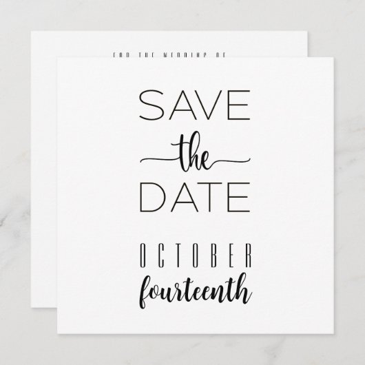 Alle typen De Sjabloon Datum opslaan (Voorkant / Achterkant)