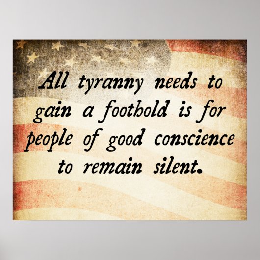 Alle Tyranny Needs Quote Poster (Voorkant)