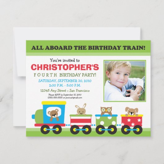 Alle uitnodiging van Aboard Train Boy's Birthday ( (Voorkant)