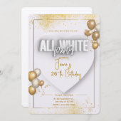 Alle uitnodiging voor witaffaire-jarig (Voorkant / Achterkant)