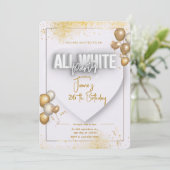Alle uitnodiging voor witaffaire-jarig (Staand voorkant)