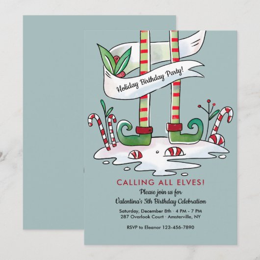 Alle uitnodigingen van de feestdag van Elves oproe (Voorkant / Achterkant)