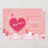 Alle uitnodigingen van de partij van de Hart Birth (Voorkant / Achterkant)