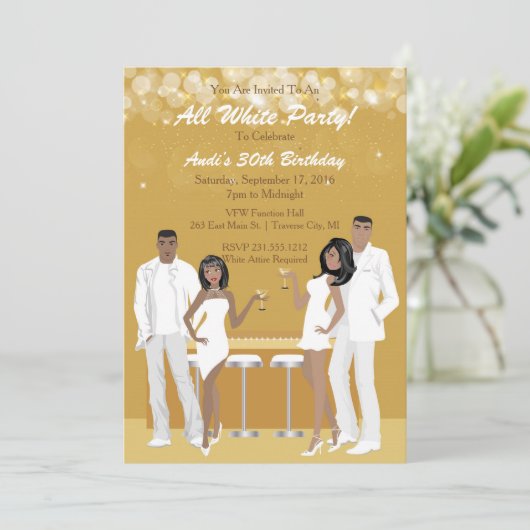 Alle uitnodigingen van de Witte Partij - Afrikaans (Staand voorkant)