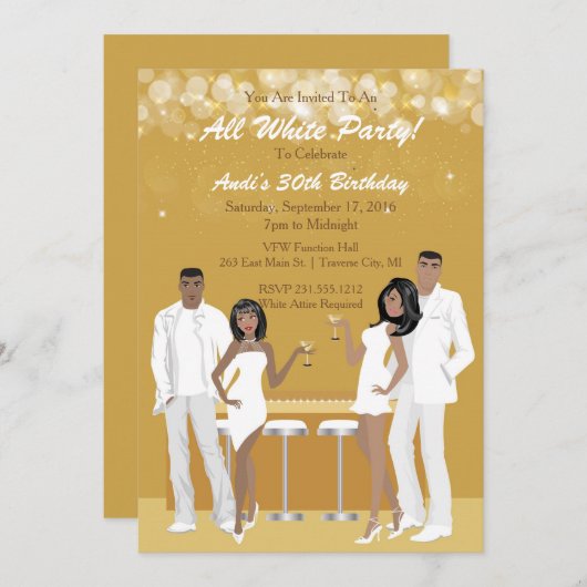 Alle uitnodigingen van de Witte Partij - Afrikaans (Voorkant / Achterkant)