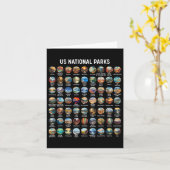 Alle US National Park Checklist Bucket List van de Kaart (Gele Bloem)