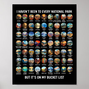 Alle US National Park Checklist Emmerlijst Van Nat Poster
