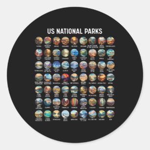 Alle Us Nationale Park Checklijst Emmerlijst Van N Ronde Sticker
