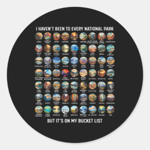 Alle Us Nationale Park Checklist Emmerlijst Van Na Ronde Sticker