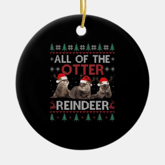 Alle van andere rendieren kerst lelijke pyjama Xma Keramisch Ornament (Voorkant)