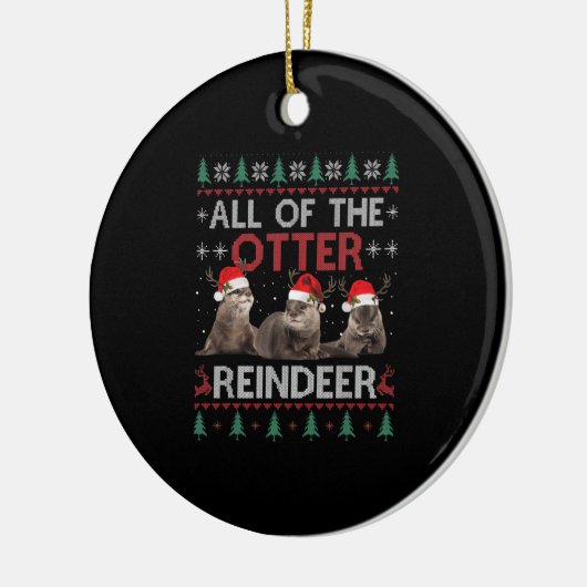 Alle van andere rendieren kerst lelijke pyjama Xma Keramisch Ornament (Links)