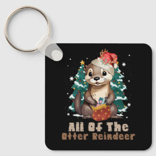 Alle van de Otter rendieren grappige kerst dier F Sleutelhanger