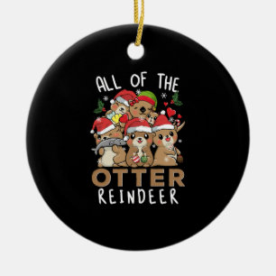 Alle van de Otter rendieren grappige otters kerst Keramisch Ornament
