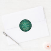 ALLE Verjaardags Cheers Geborsteld Groen & Goud Co Ronde Sticker (Envelop)