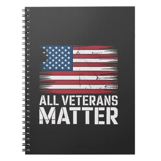 Alle Veteran Matter Amerikaanse 4 juli Patriottisc Notitieboek (Voorkant)