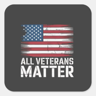 Alle Veteran Matter Amerikaanse 4 juli Patriottisc Vierkante Sticker