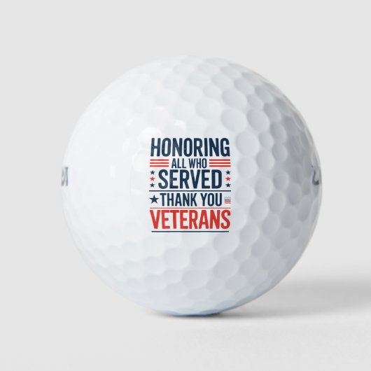 Alle veteranen worden geëerd. Bedankt, Veterans Da Golfballen (Voorkant)