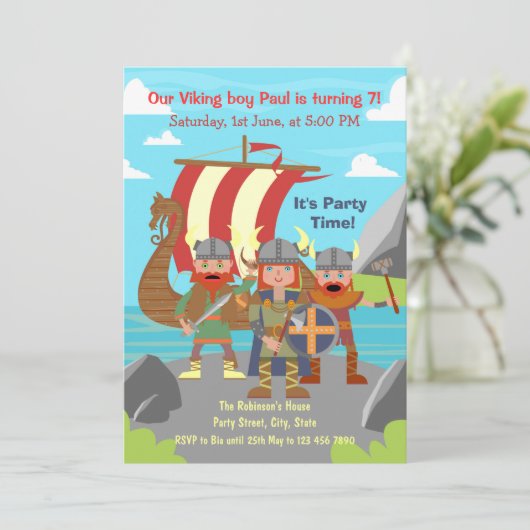 Alle Vikingkinderen worden uitgenodigd voor een ve Kaart (Staand voorkant)