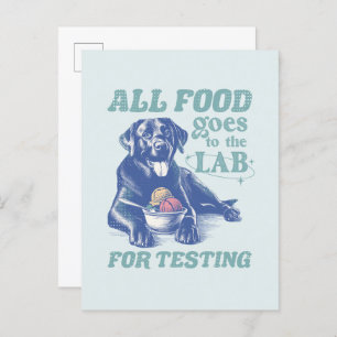 Alle voedsel gaat naar het Black Lab voor het test Briefkaart