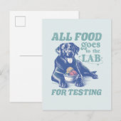 Alle voedsel gaat naar het Black Lab voor het test Briefkaart (Voorkant / Achterkant)