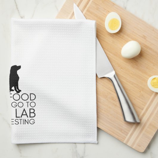 "Alle voedsel moet naar het lab gaan" keukenhanddo Theedoek (Quarter Fold)