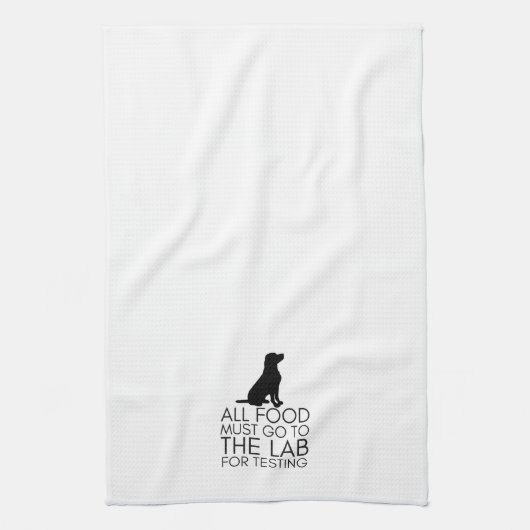 "Alle voedsel moet naar het lab gaan" keukenhanddo Theedoek (Verticaal)