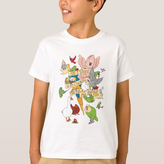 Alle vogels rondstrooien t-shirt (Voorkant)