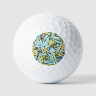 Alle Vormen En Maten-Handgeschilderde Moderne Geom Golfballen