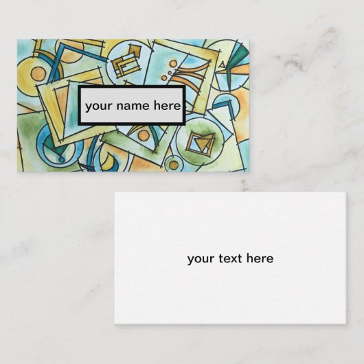 Alle vormen en maten-moderne Bauhaus-geometrische  Visitekaartje (Voorkant / Achterkant)