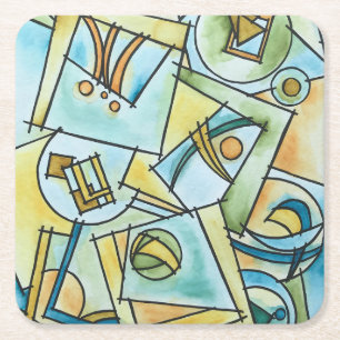 Alle vormen en maten - moderne geometrische kunst kartonnen onderzetters
