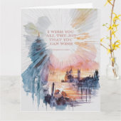 "Alle vreugde die je kunt wensen" Waterverf Groet Kaart (Gele Bloem)