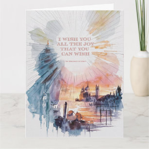 "Alle vreugde die je kunt wensen" Waterverf Groet Kaart