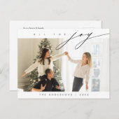 Alle vreugde, vrolijkste kerstfoto briefkaart (Voorkant / Achterkant)