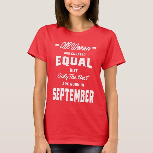 Alle vrouwen in september t-shirt (Voorkant)