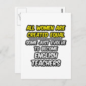 Alle vrouwen worden gelijk Creëer... Engelse lerar Briefkaart (Voorkant / Achterkant)