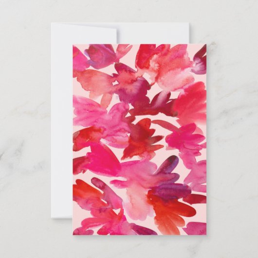 Alle Waterverf Liefde Roze Foto opslaan Datum Save The Date (Achterkant)